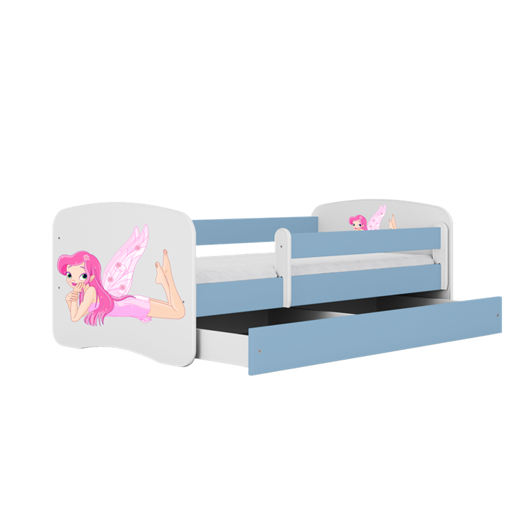 Bed babydreams blue fairy with wings with drawer with mattress 180/80