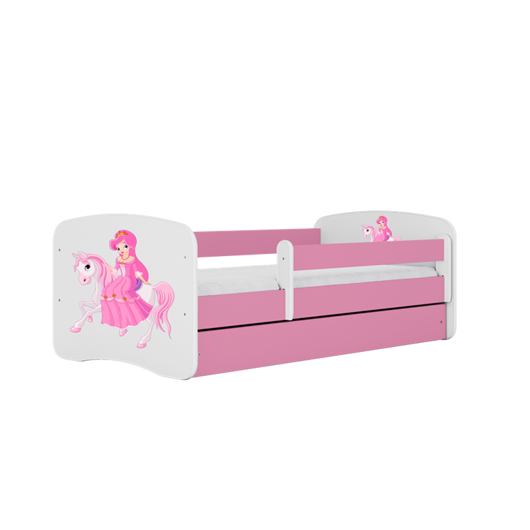 Bed babydreams pink princess on horse with drawer with mattress 140/70