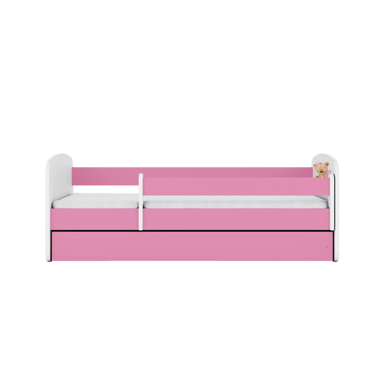 Letto per bambini babydreams pink teddybear flowers con cassettone e materasso omaggio 140/70