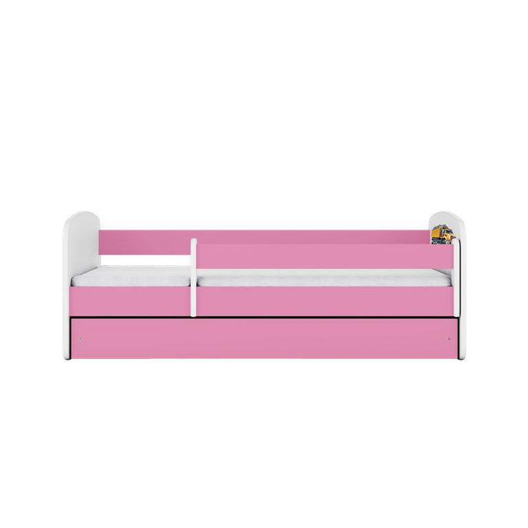 Letto per bambini babydreams pink truck con cassettone e materasso omaggio 160/80