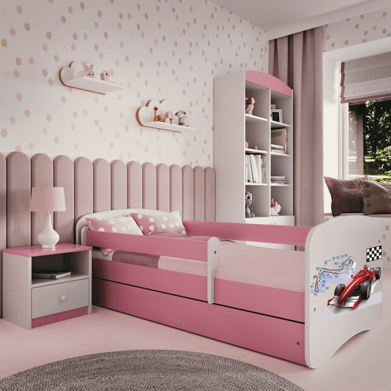 Letto per bambini babydreams pink formula con cassettone e materasso omaggio 160/80