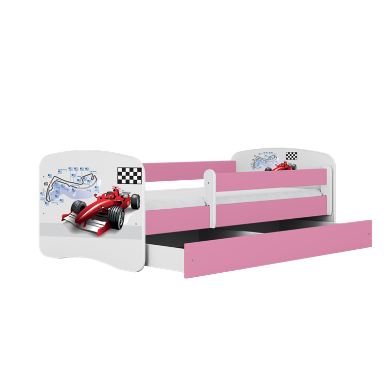 Letto per bambini babydreams pink formula con cassettone e materasso omaggio 160/80