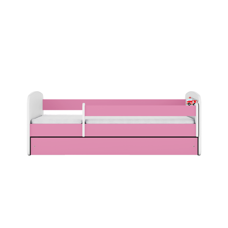 Letto per bambini babydreams pink fire brigade con cassettone e materasso omaggio 160/80