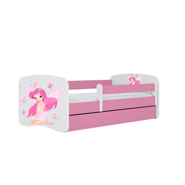 Bed babydreams pink fairy with butterflies with drawer with mattress 160/80