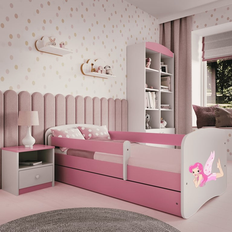 Bed babydreams pink fairy with wings with drawer with mattress 160/80