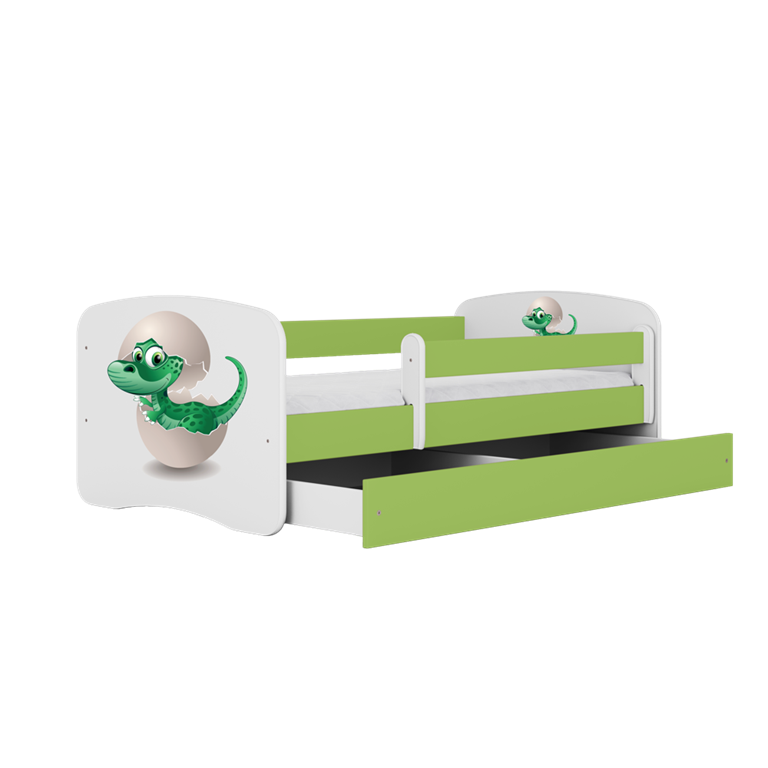 Bed babydreams green baby dino with drawer with mattress 140/70