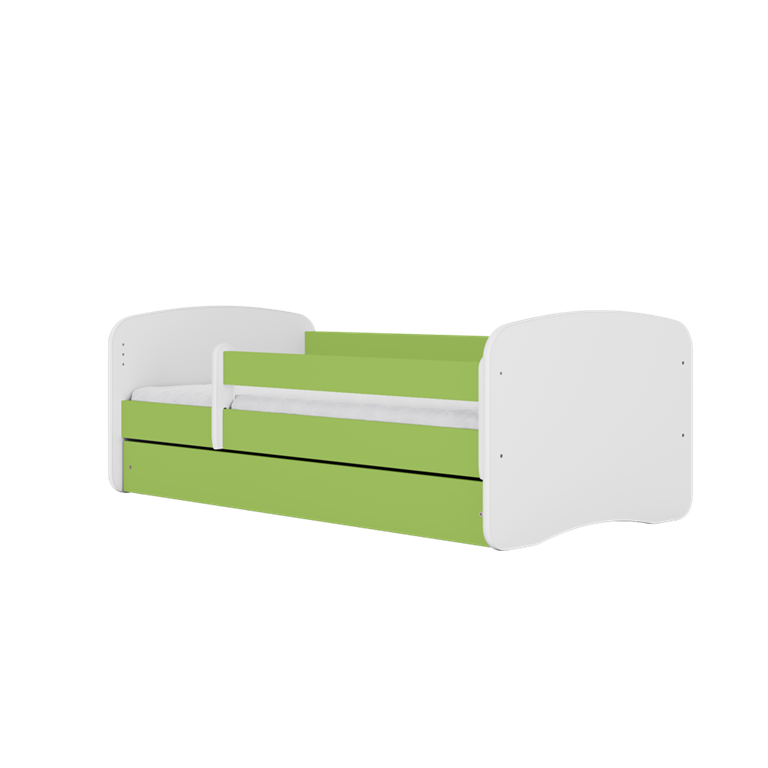 Letto per bambini babydreams green fire brigade con cassettone e materasso omaggio 160/80