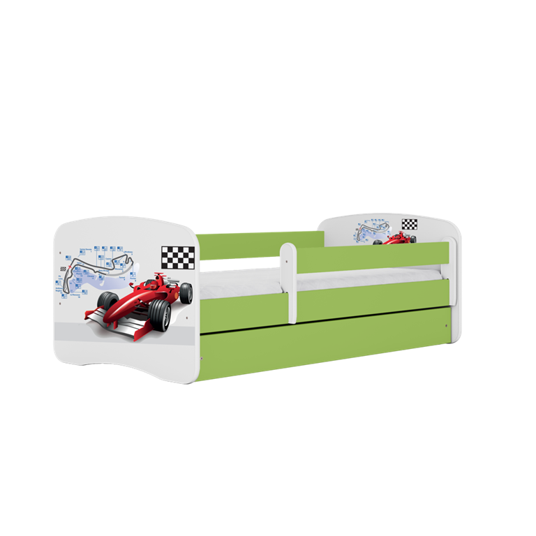 Letto per bambini babydreams green formula con cassettone e materasso omaggio 180/80