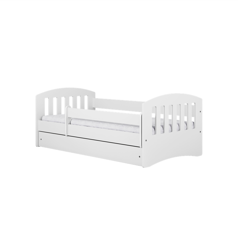 Bed classic 1 white with drawer with mattress 160/80