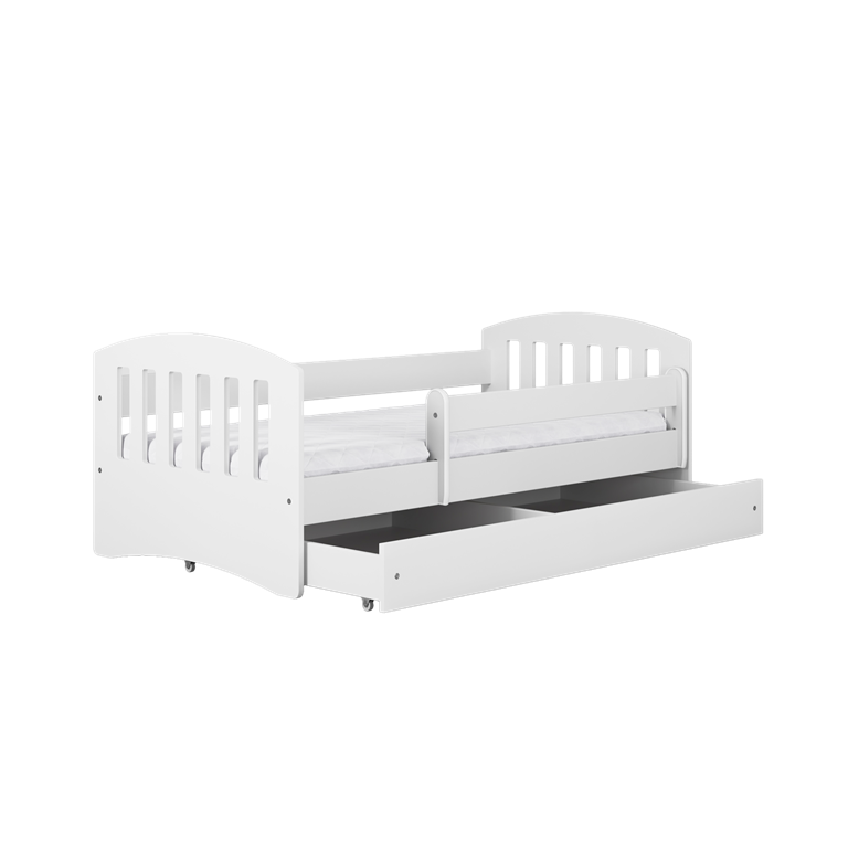 Bed classic 1 white with drawer with mattress 160/80