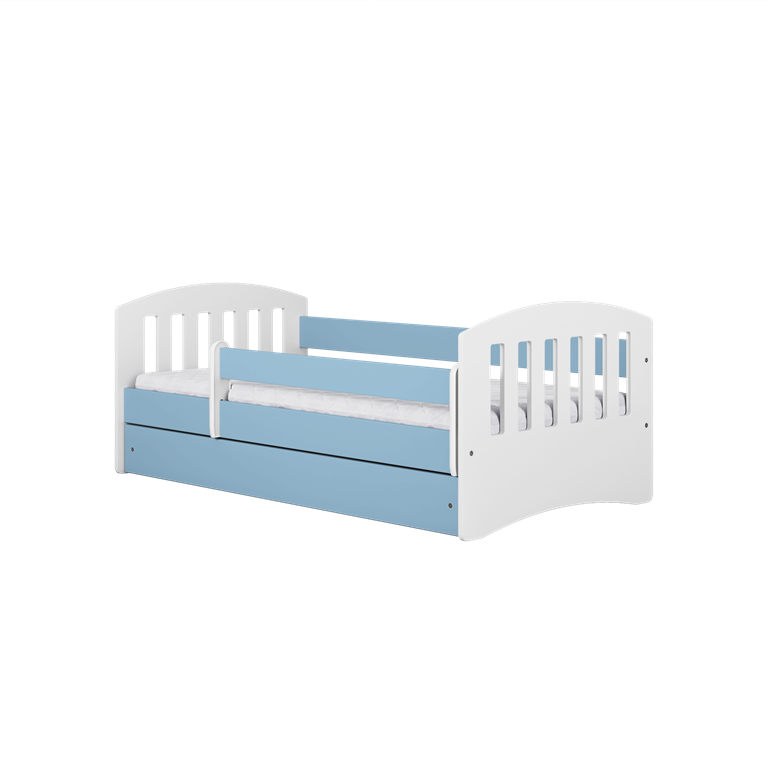 Bed classic 1 blue with drawer with mattress 160/80