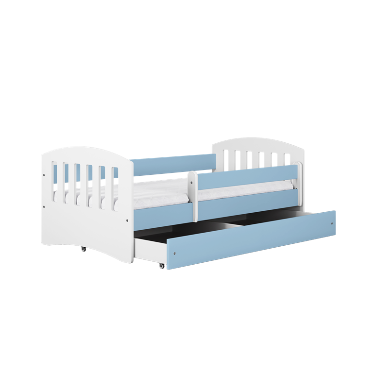 Bed classic 1 blue with drawer with mattress 160/80