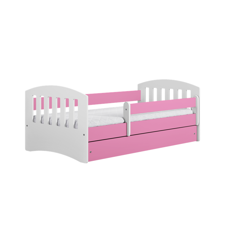 Bed classic 1 pink with drawer with mattress 140/80