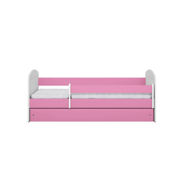 Bed classic 1 pink with drawer with mattress 180/80