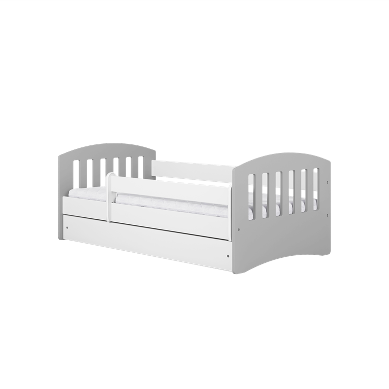 Bed classic 1 mix grey with drawer with mattress 180/80