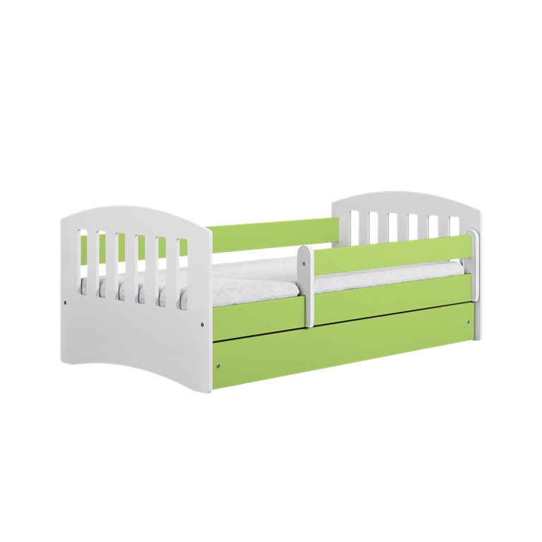 Bed classic 1 green with drawer with mattress 160/80
