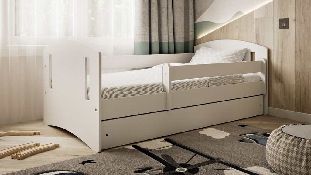 Bed classic 2 white with drawer with mattress 140/80