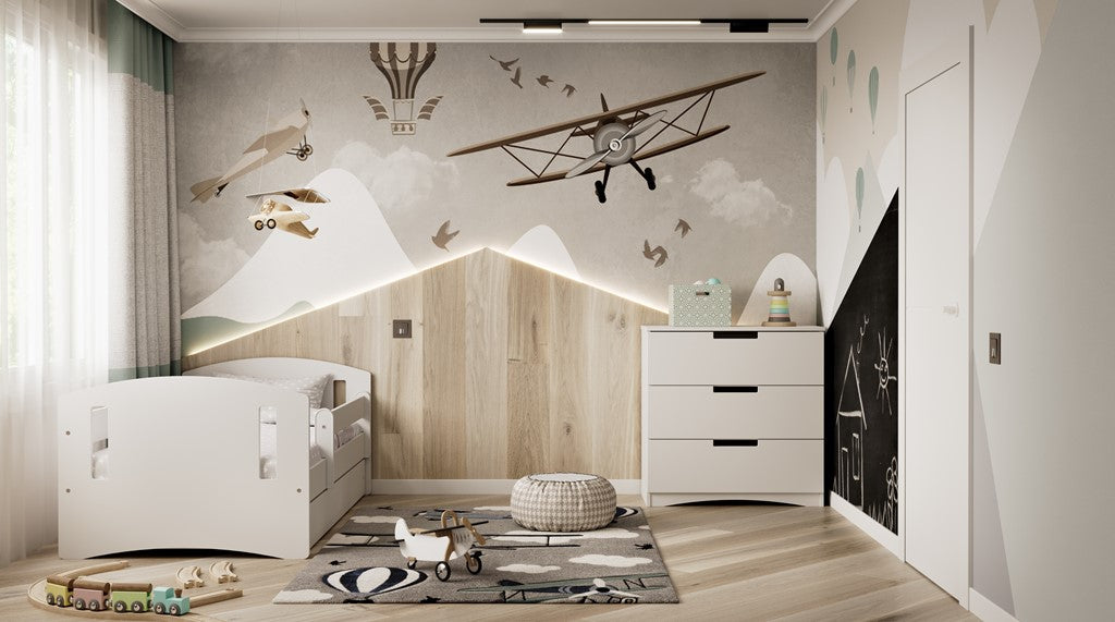 Bed classic 2 white with drawer with mattress 140/80