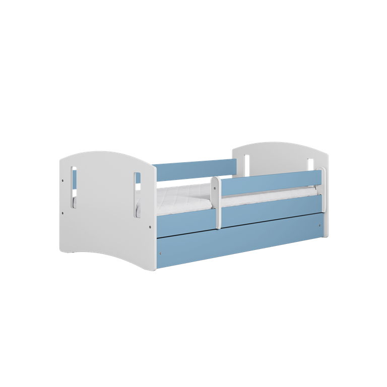 Bed classic 2 blue with drawer with mattress 140/80
