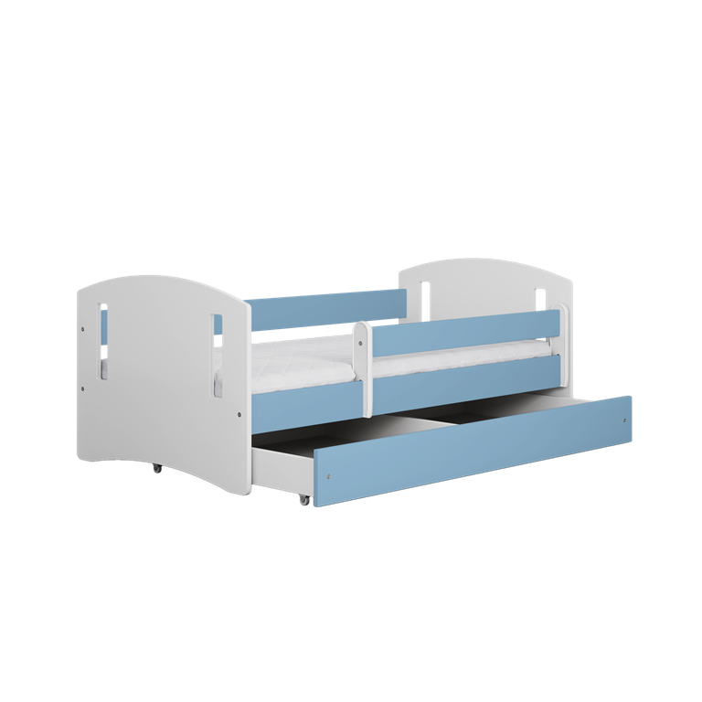 Bed classic 2 blue with drawer with mattress 160/80