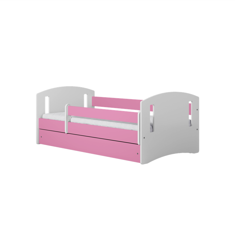 Bed classic 2 pink with drawer with mattress 140/80