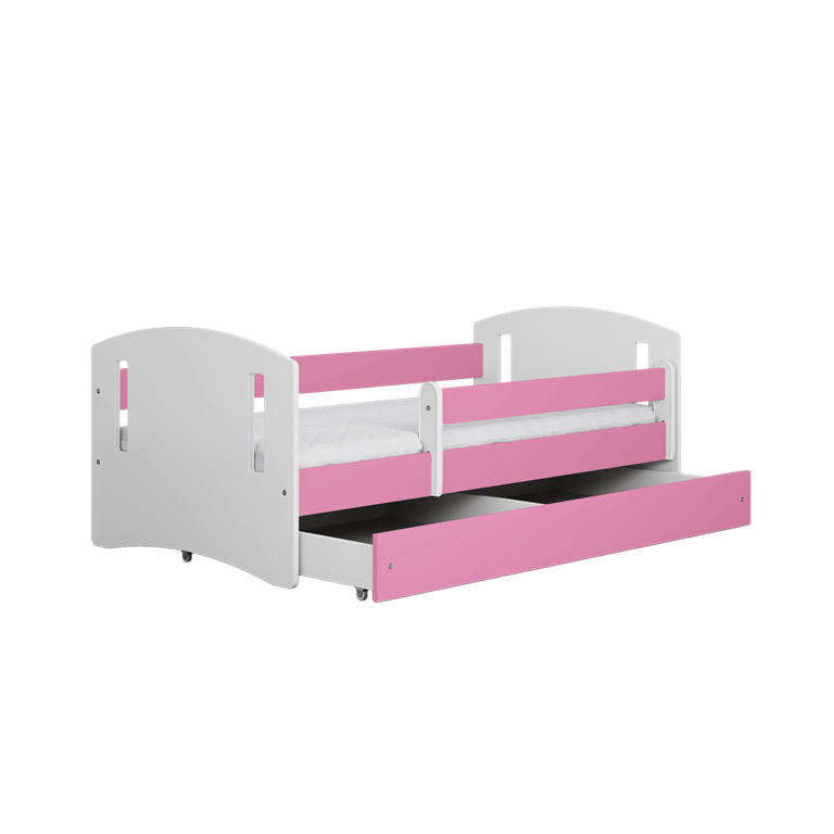 Bed classic 2 pink with drawer with mattress 160/80