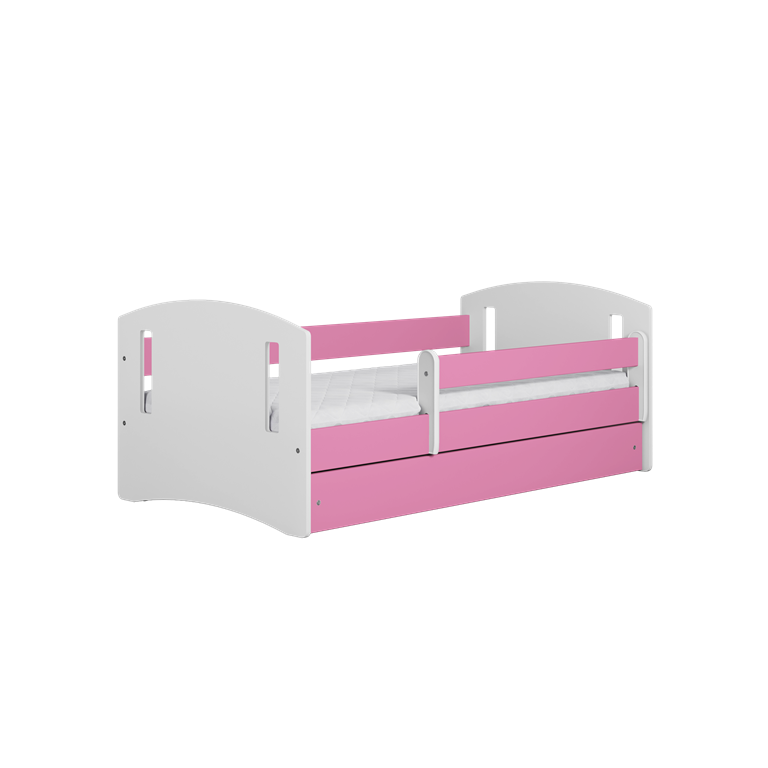 Bed classic 2 pink with drawer with mattress 160/80