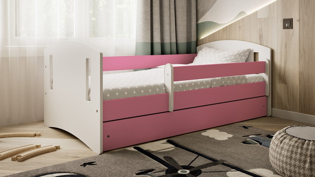 Bed classic 2 pink with drawer with mattress 180/80