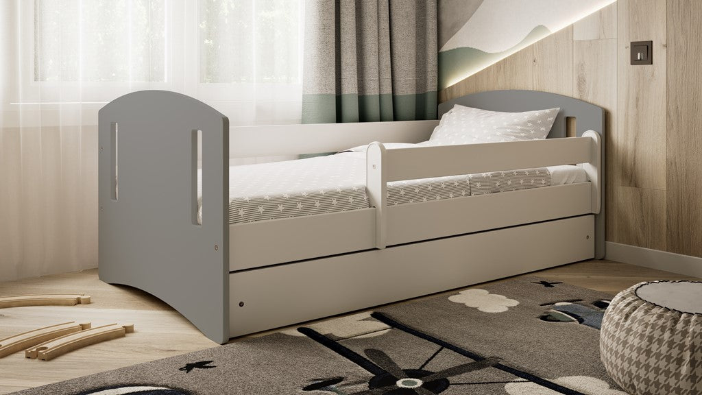 Bed classic 2 mix grey with drawer with mattress 140/80