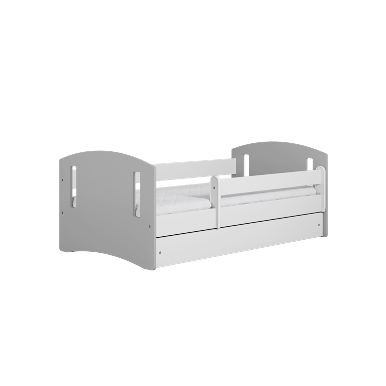 Bed classic 2 mix grey with drawer with mattress 140/80