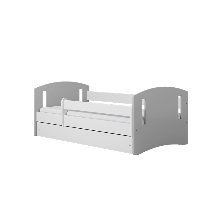 Bed classic 2 mix grey with drawer with mattress 180/80