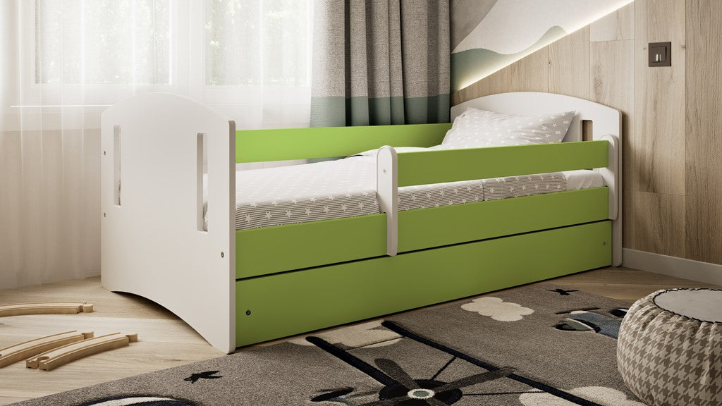 Bed classic 2 green with drawer with mattress 180/80