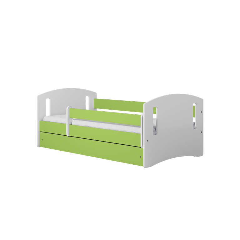 Bed classic 2 green with drawer with mattress 180/80