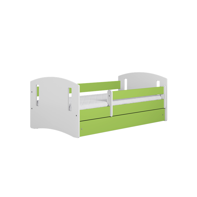 Bed classic 2 green with drawer with mattress 180/80
