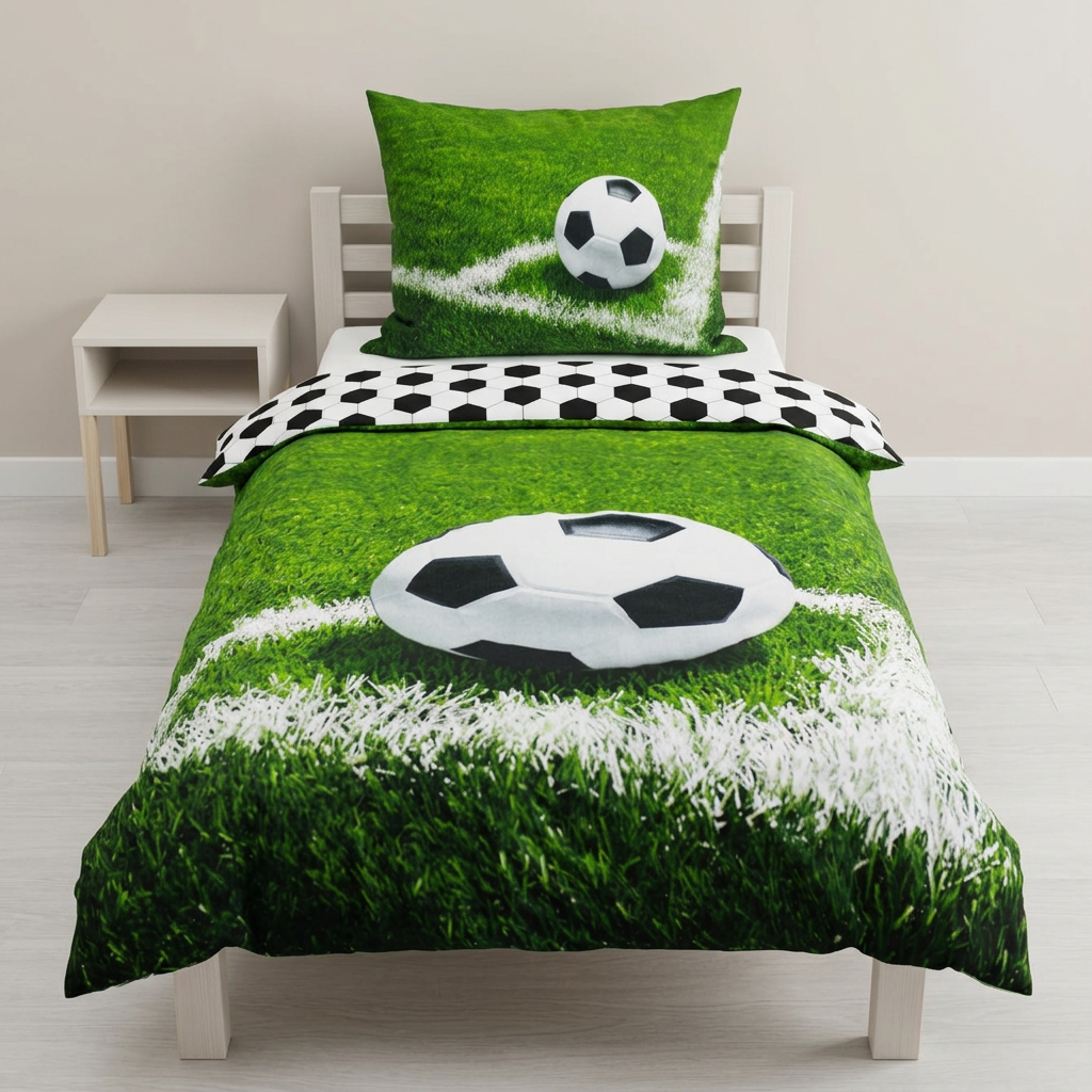 Letto con lato campo da calcio