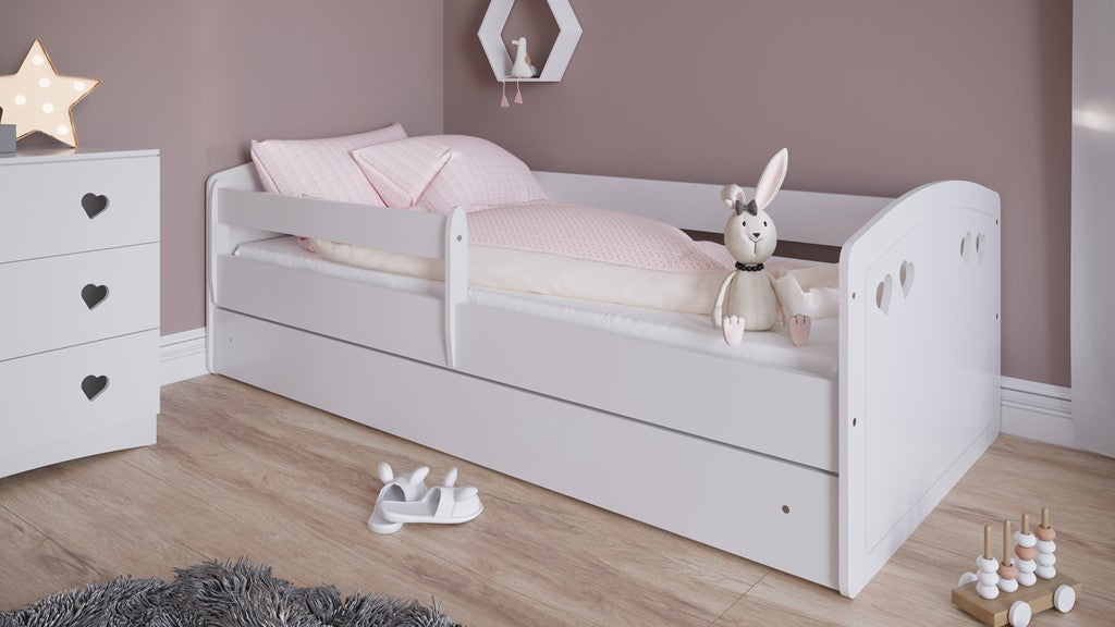 Bed Julia white with drawer with mattress 180/80