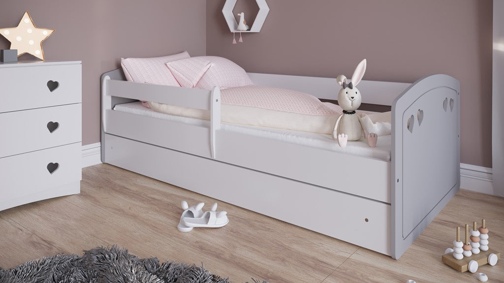 Bed Julia mix grey with drawer with mattress 140/80