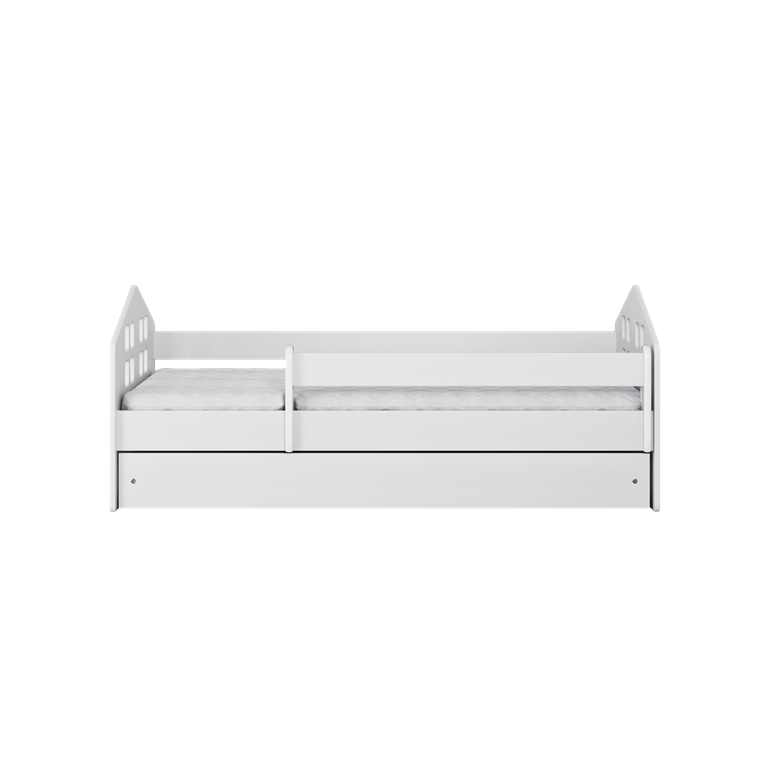 Bed Kacper white with drawer with mattress 160/80