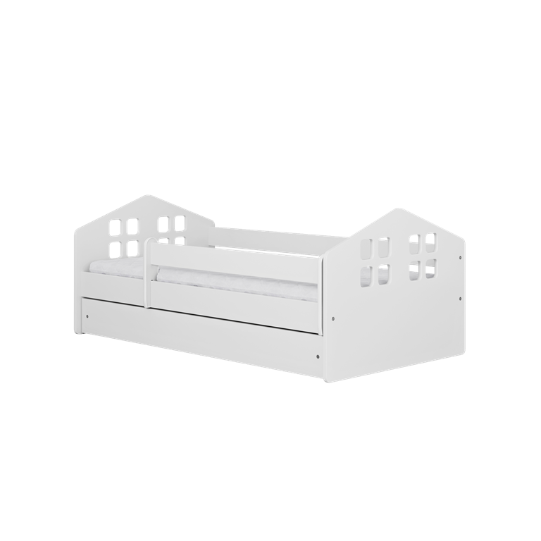 Bed Kacper white with drawer with mattress 180/80
