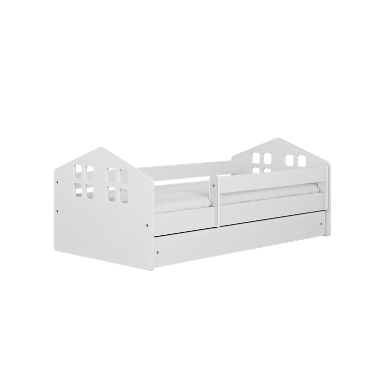 Bed Kacper white with drawer with mattress 180/80