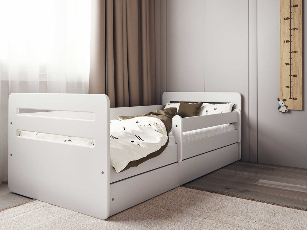 Bed tomi white with drawer with mattress 160/80