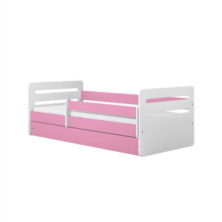 Bed tomi pink with drawer with mattress 180/80