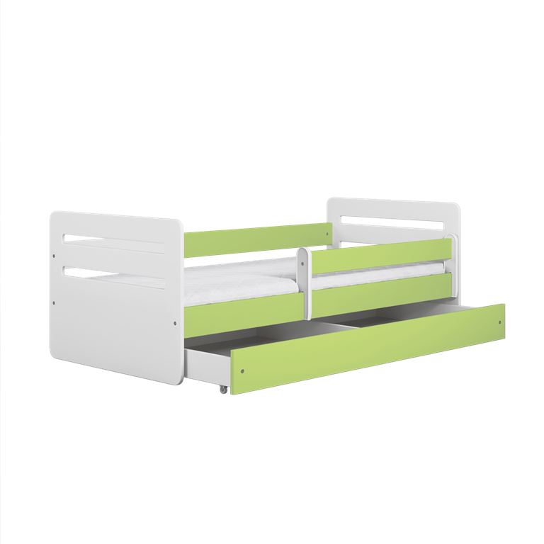Bed tomi green with drawer with mattress 140/80