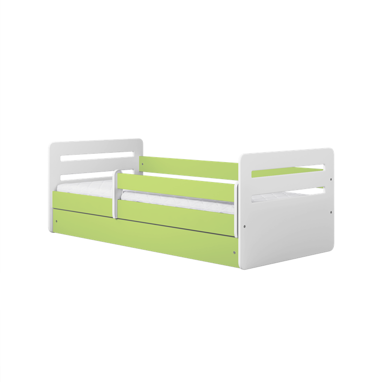 Bed tomi green with drawer with mattress 160/80