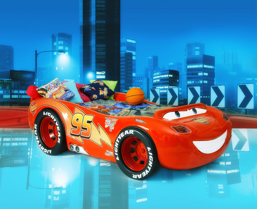 Letto Bambino Deluxe Cars Lightning McQueen in ABS con Luci LED - Materasso Incluso 180x90cm | CARSABS