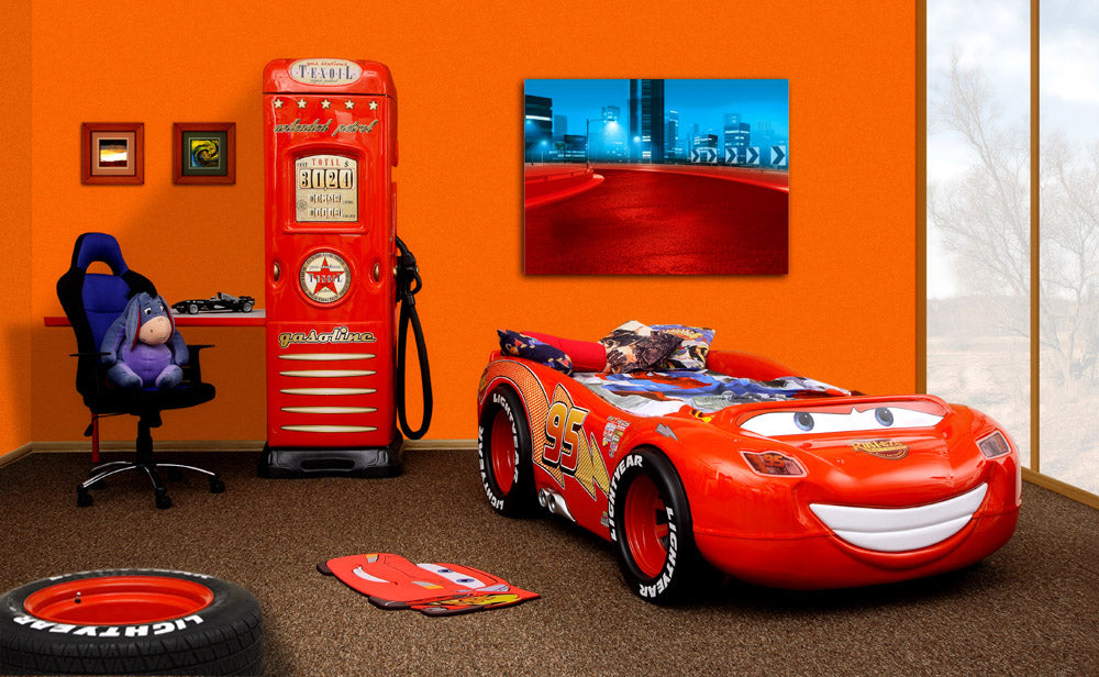 Letto Bambino Deluxe Cars Lightning McQueen in ABS con Luci LED - Materasso Incluso 180x90cm | CARSABS