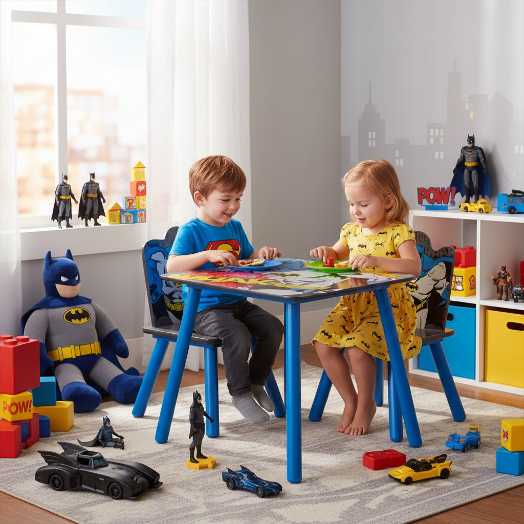 Merenda insieme su set Batman