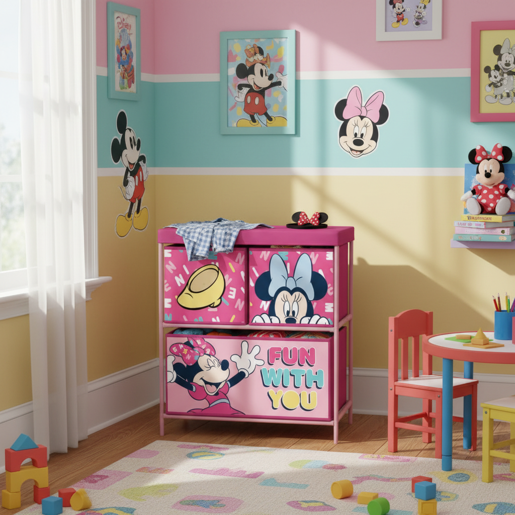 Mobile Minnie con accessori organizzati