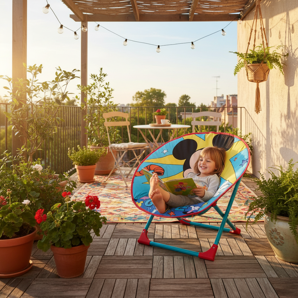 Moon Chair su terrazzo soleggiato