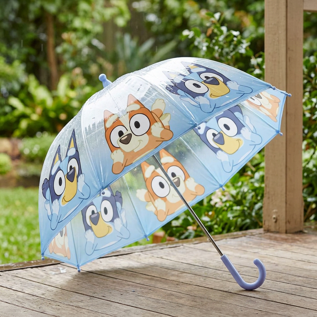Ombrello Bluey sotto il portico